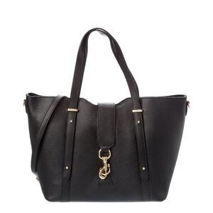 Italian Leather Top Handle Bag, Black